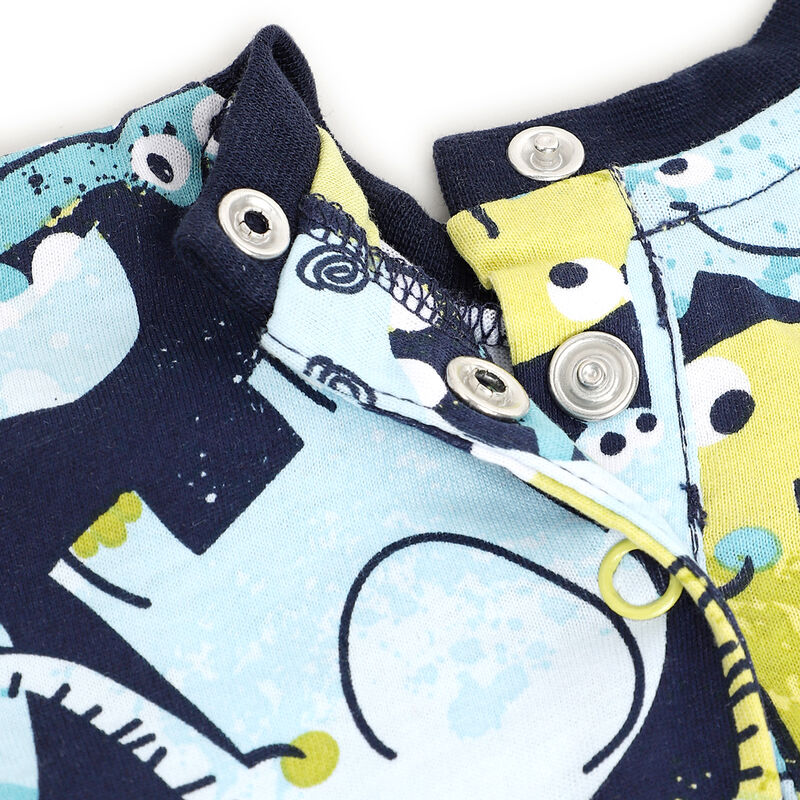 Boys Blue Printed Short Sleeve T-Shirt image number 3